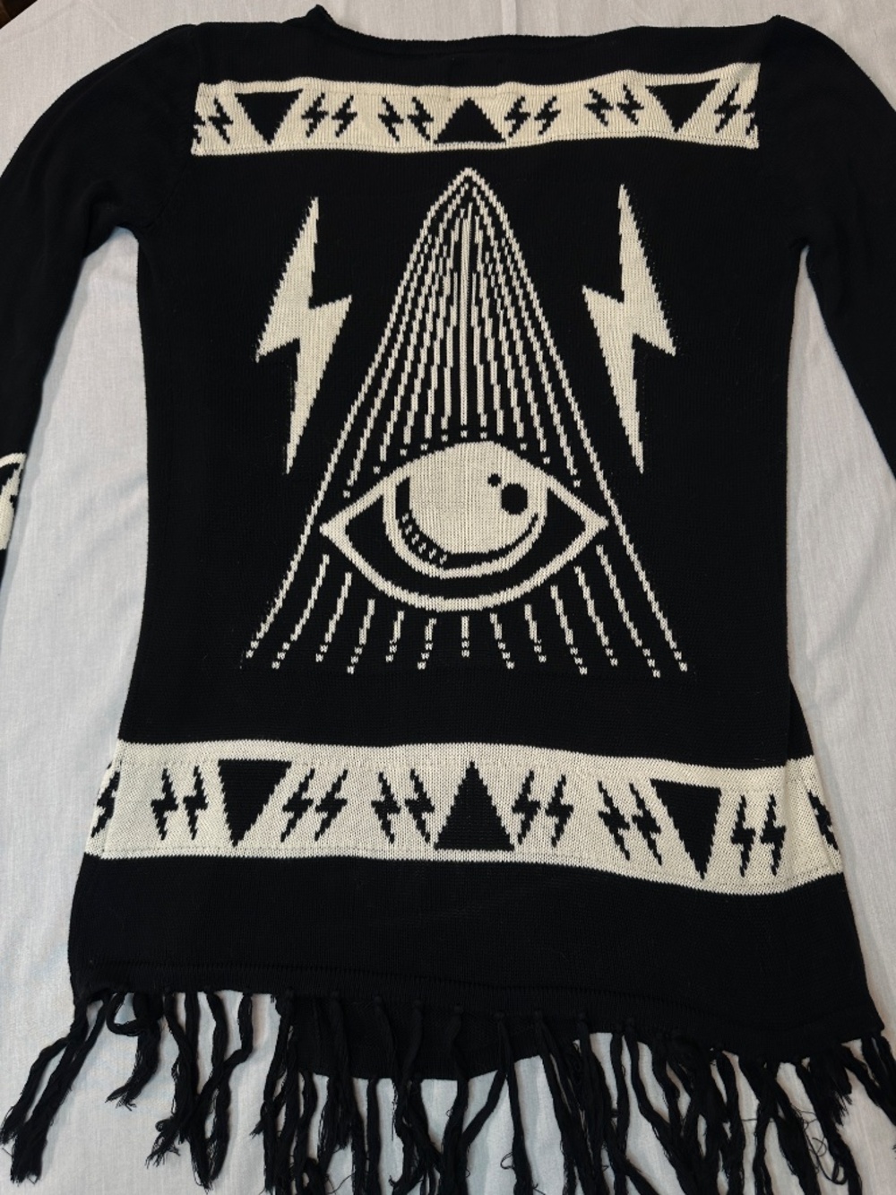 RARE UNIF Psychic Poncho Fringe Size Large Cardigan
